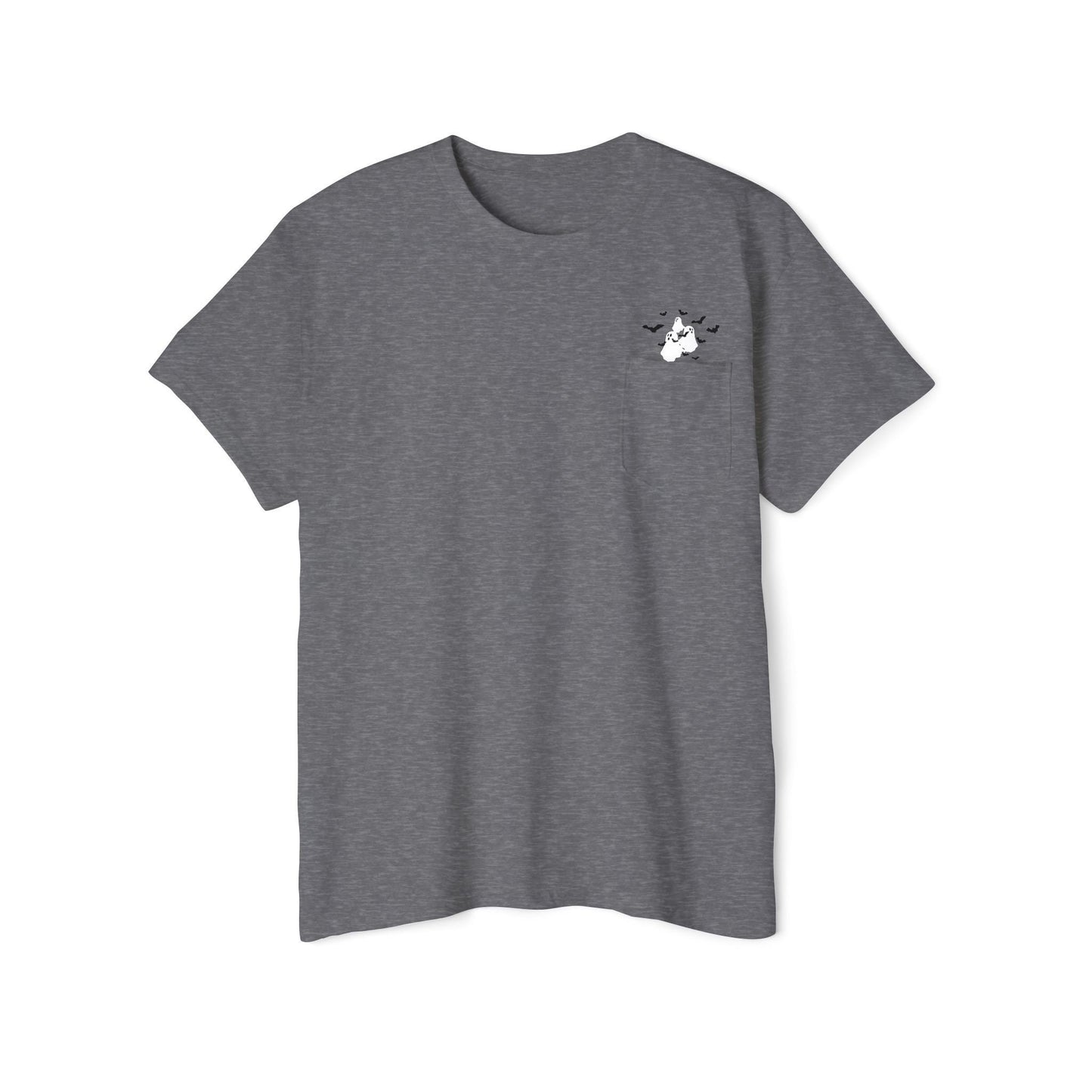 Ghosts and Bats Flying Out of Pocket T-Shirt, Cute Halloween Shirt, Viral T-Shirt, Shirt with Pocket, Cute Ghosts Shirt, Halloween Tee