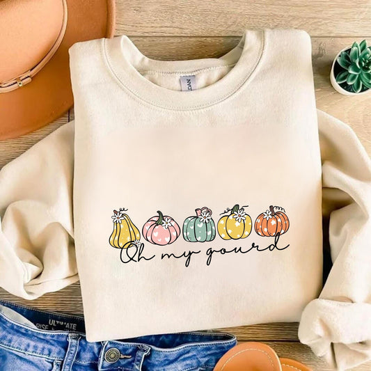 Fall Oh My Gourd T-Shirt - Cozy Autumn T-Shirt - Fall Clothing - Funny Fall Shirt