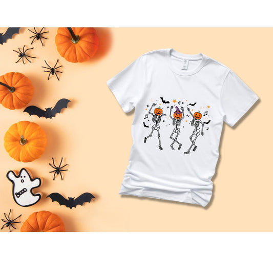 Dancing Skeleton Sweatshirt - Dancing Skeleton Tshirt - Funny Halloween Pumpkin Head Dancing Skeleton - Halloween Gift Shirt
