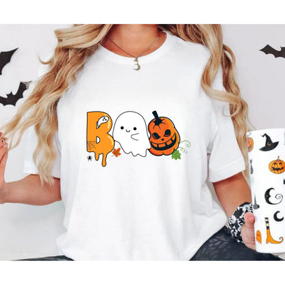 Halloween BOO Shirt - Spooky Season Ghost Sweater - Halloween Gifts - Spooky Vibes Shirt