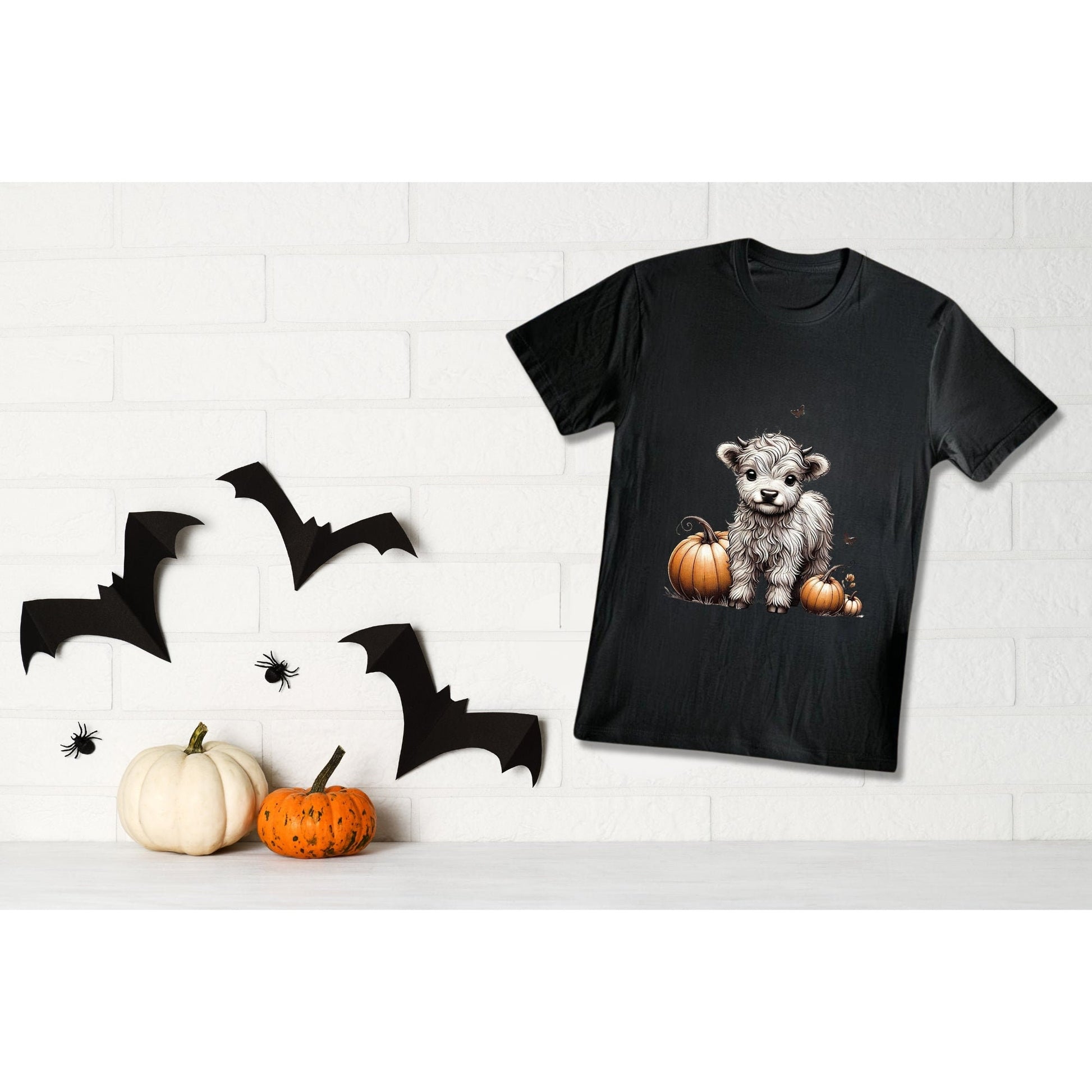 Halloween Highland Cow- Cute Fall Halloween Shirt Baby Highland Cow Boo - Calf T-Shirt