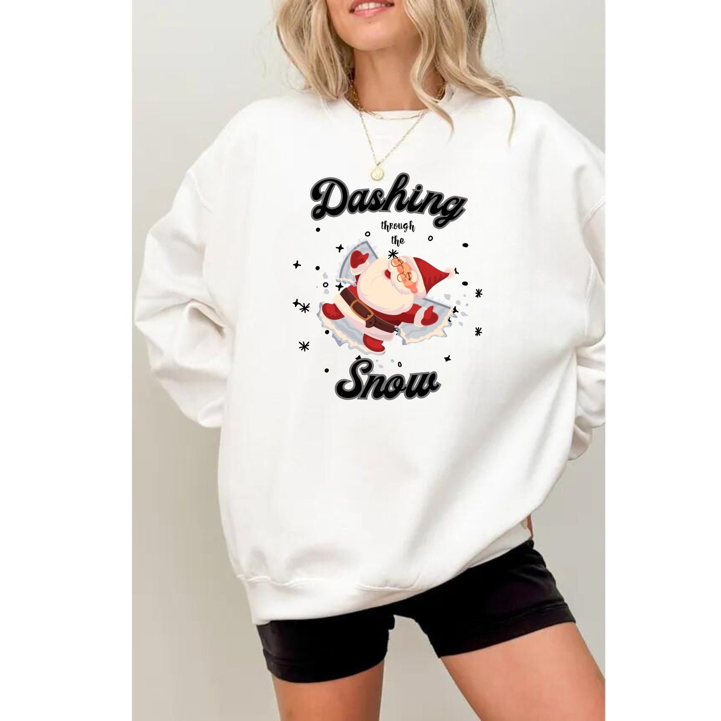 Dashing Through The Snow t shirt - Christmas Santa Claus Tee - Dashing Snow Hoodie - Christmas T shirt