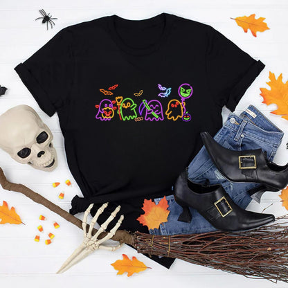 Halloween Neon Ghost Shirt - Halloween Ghost Shirt - Neon Lights Ghost Sweatshirt - Trendy Halloween Shirt