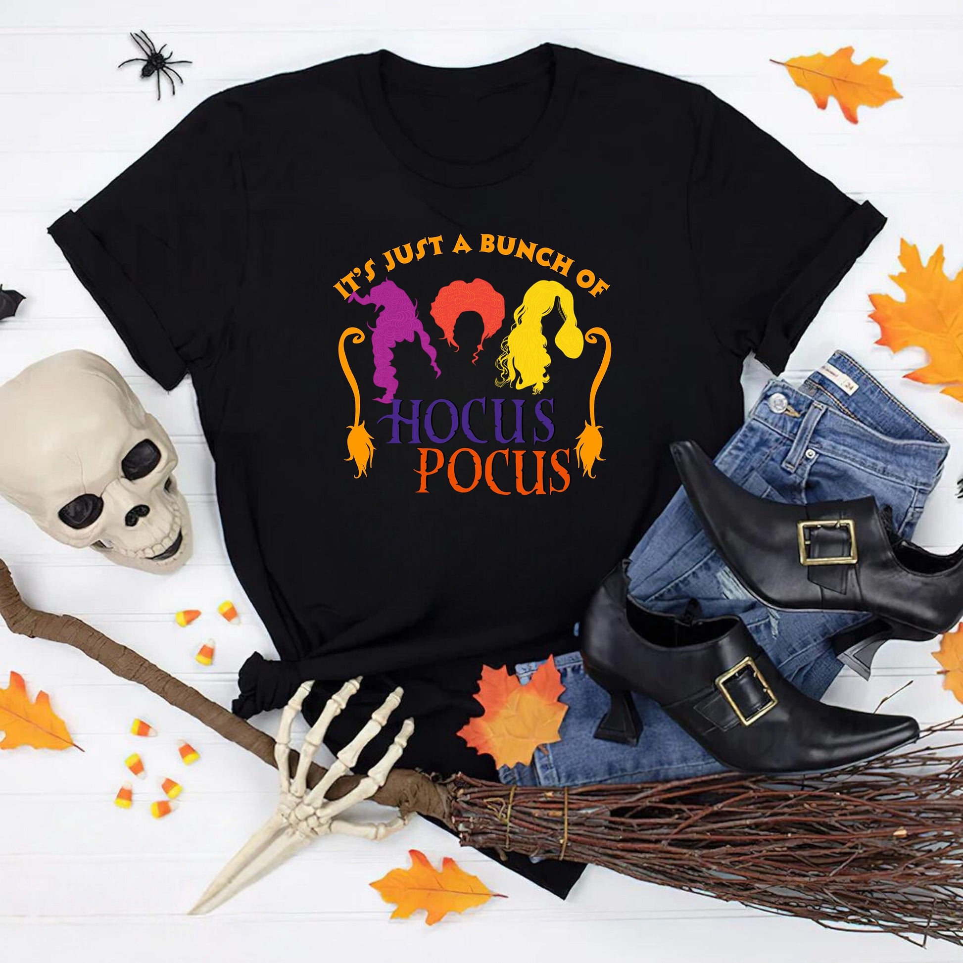 It's Just A Bunch of Hocus Pocus - Hocus Pocus Witch T shirt - Crew Neck Sweatshirt - Trendy Halloween Shirt