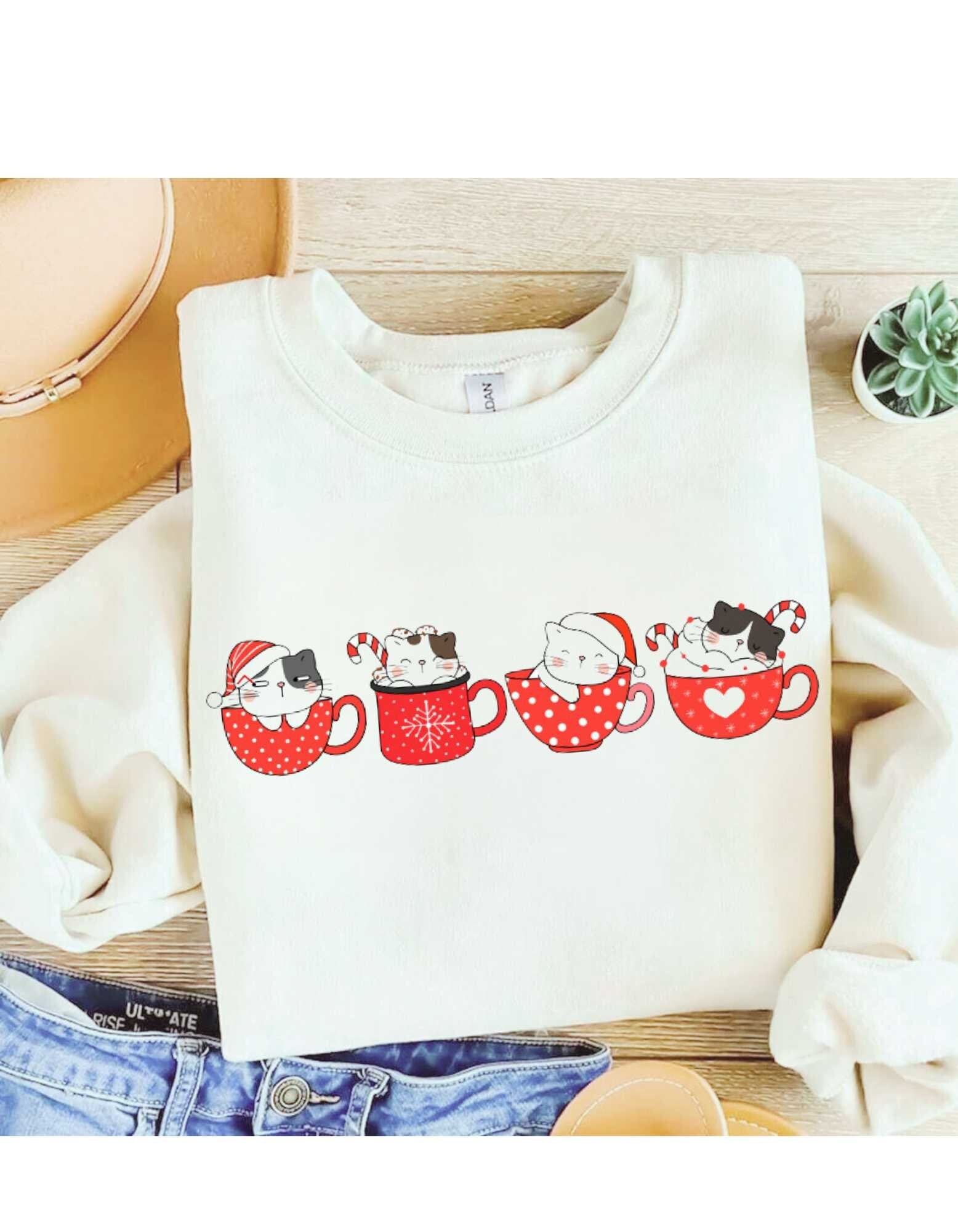 Cat in the Mug Christmas Shirt