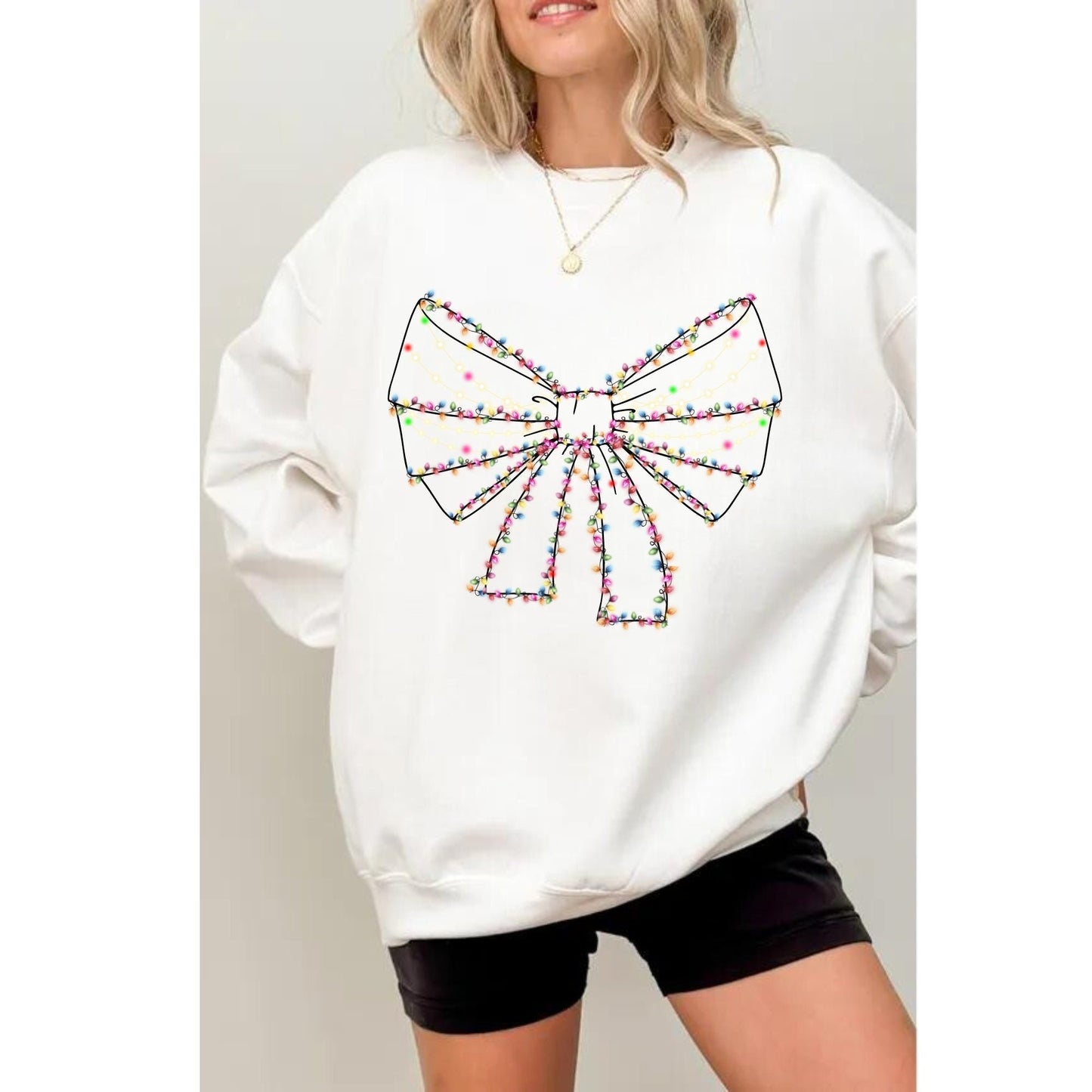 Christmas Light Coquette Bow - Christmas Season - Retro Christmas Shirt - Xmas Coquette Bow