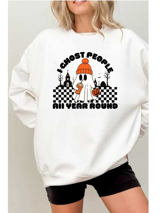 I Ghost People All Year Round Tshirt - Halloween Tshirt - Retro Halloween Shirt - Trendy Halloween Shirt -