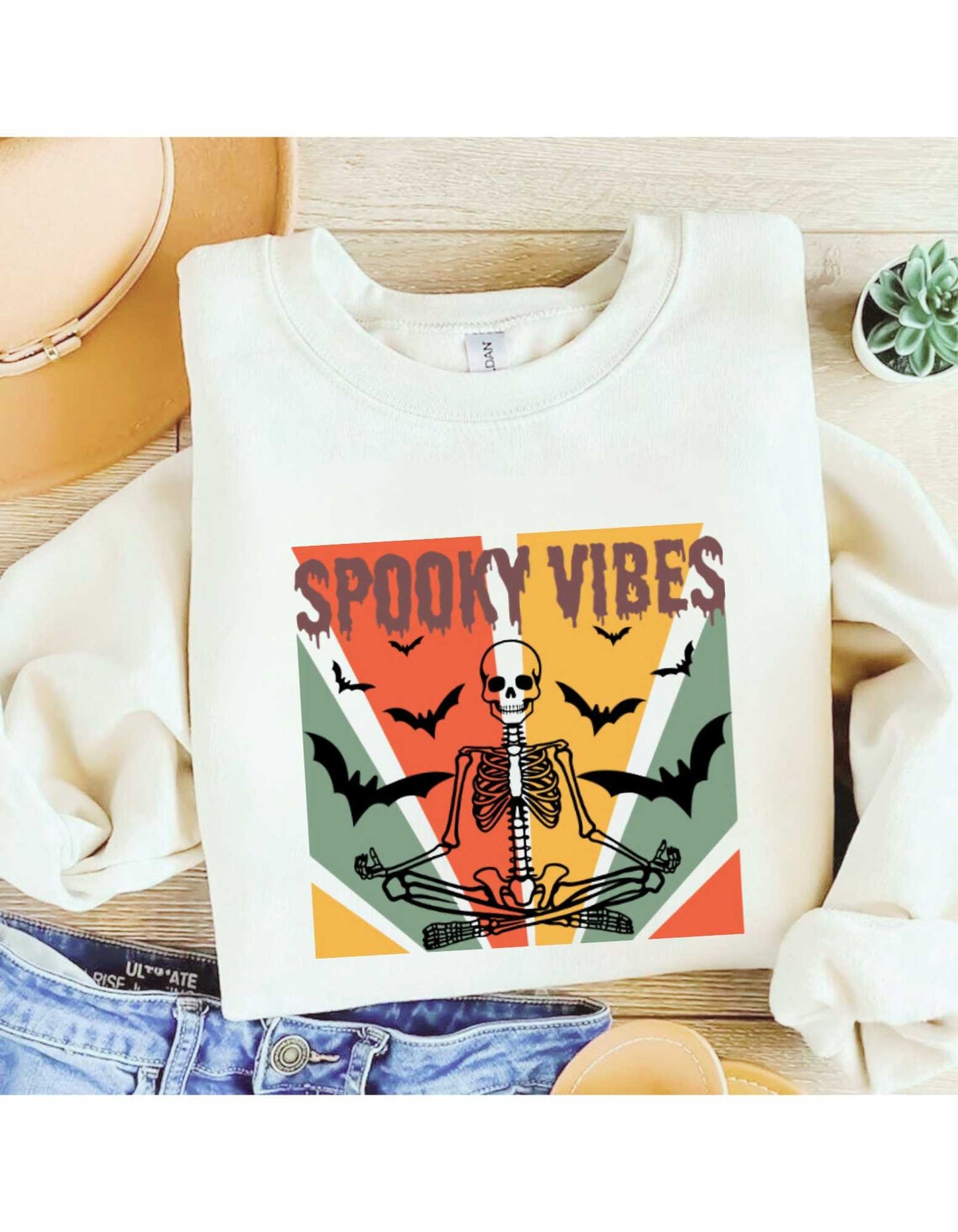 Spooky Vibes Tshirt - Trendy Halloween Shirt - Retro Halloween