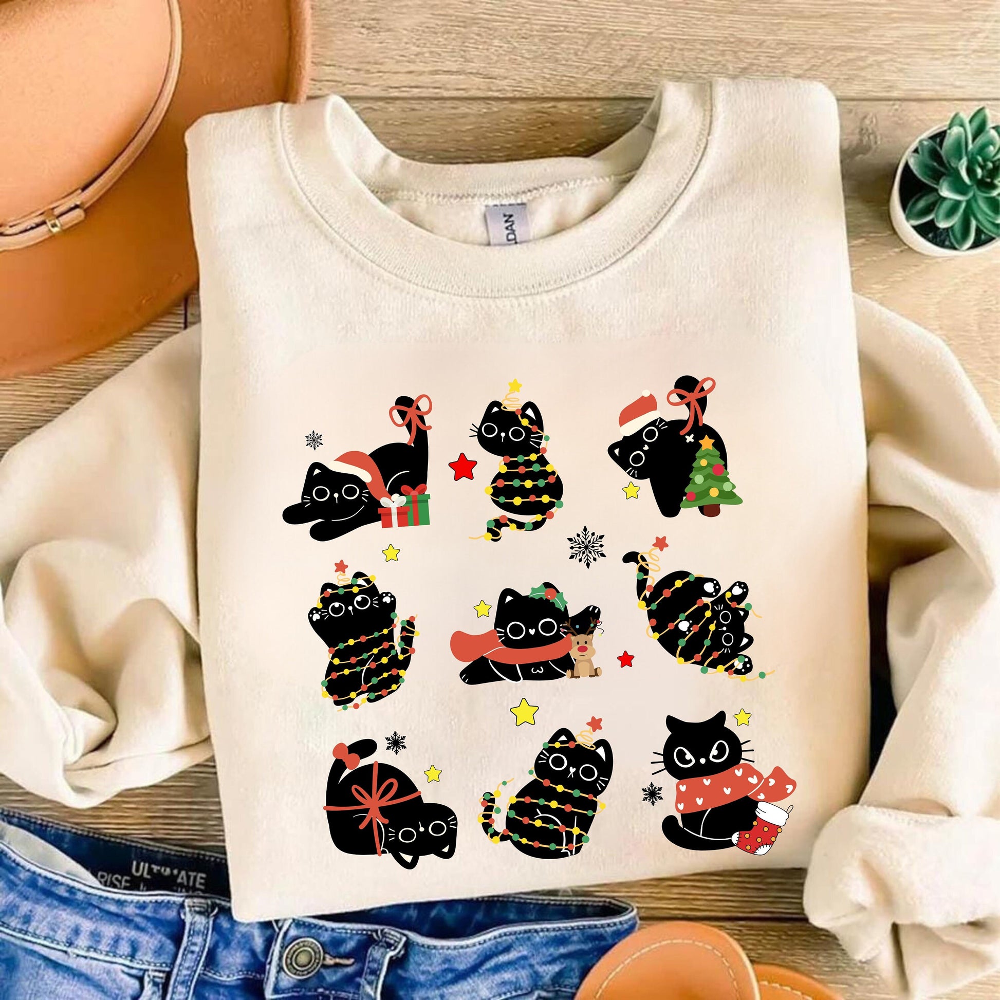 Christmas Black Cats Shirt - Kitten Cats Christmas shirt - Cat Lover Xmas Tee - Trendy Christmas Shirt