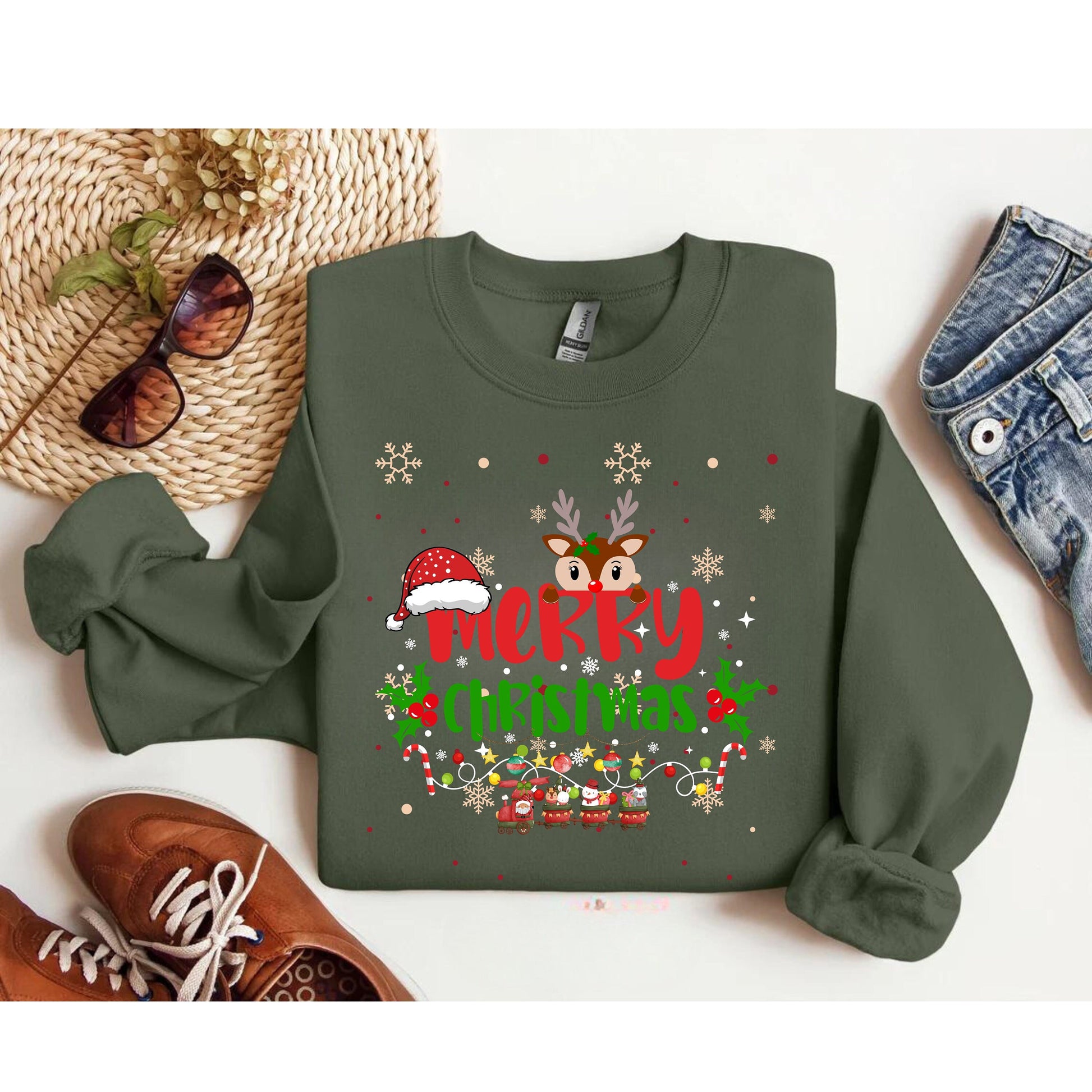 Merry Christmas Shirt - Family Xmas Sweatshirt - Trendy Christmas Shirt - Xmas Season Sweatshirt