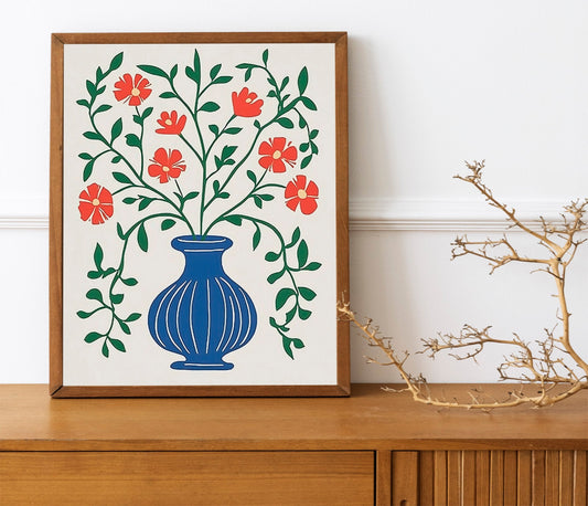 Set of three Floral Potted Plant Art Set, Colorful Scandinavian Botanical Wall Prints for Gallery Walls, HighQuality Floral Market Posters
