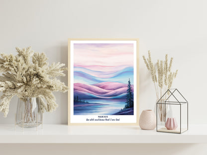 Christian Gallery Wall Art Set, Set of 3 Bible Verse Watercolor Posters, Inspirational Scripture Art for Christian Homes, Beautiful