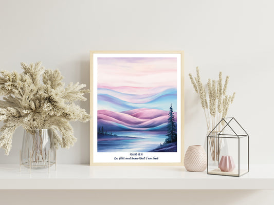 Christian Gallery Wall Art Set, Set of 3 Bible Verse Watercolor Posters, Inspirational Scripture Art for Christian Homes, Beautiful