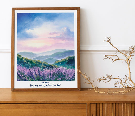 Christian Gallery Wall Art Set, Set of 3 Bible Verse Watercolor Posters, Inspirational Scripture Art for Christian Homes, Beautiful