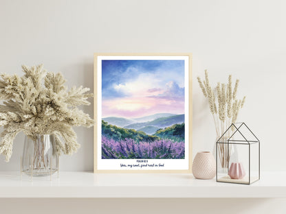 Christian Gallery Wall Art Set, Set of 3 Bible Verse Watercolor Posters, Inspirational Scripture Art for Christian Homes, Beautiful
