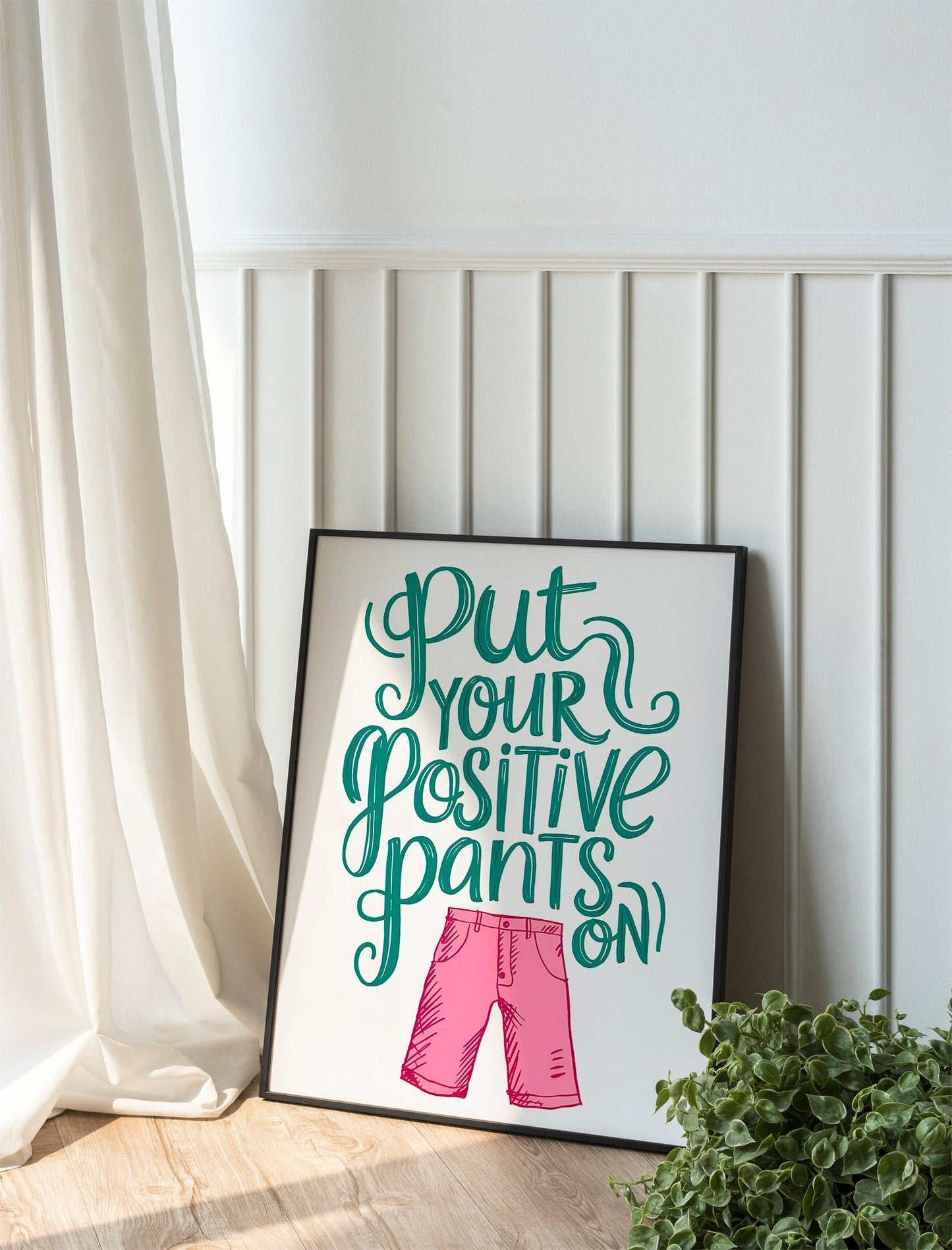 Pink Positive Quote Print Design, Fun Retro Wall Art for Home Decor, Perfect for Living Room, Bedroom, or Kitchen, Available in Various