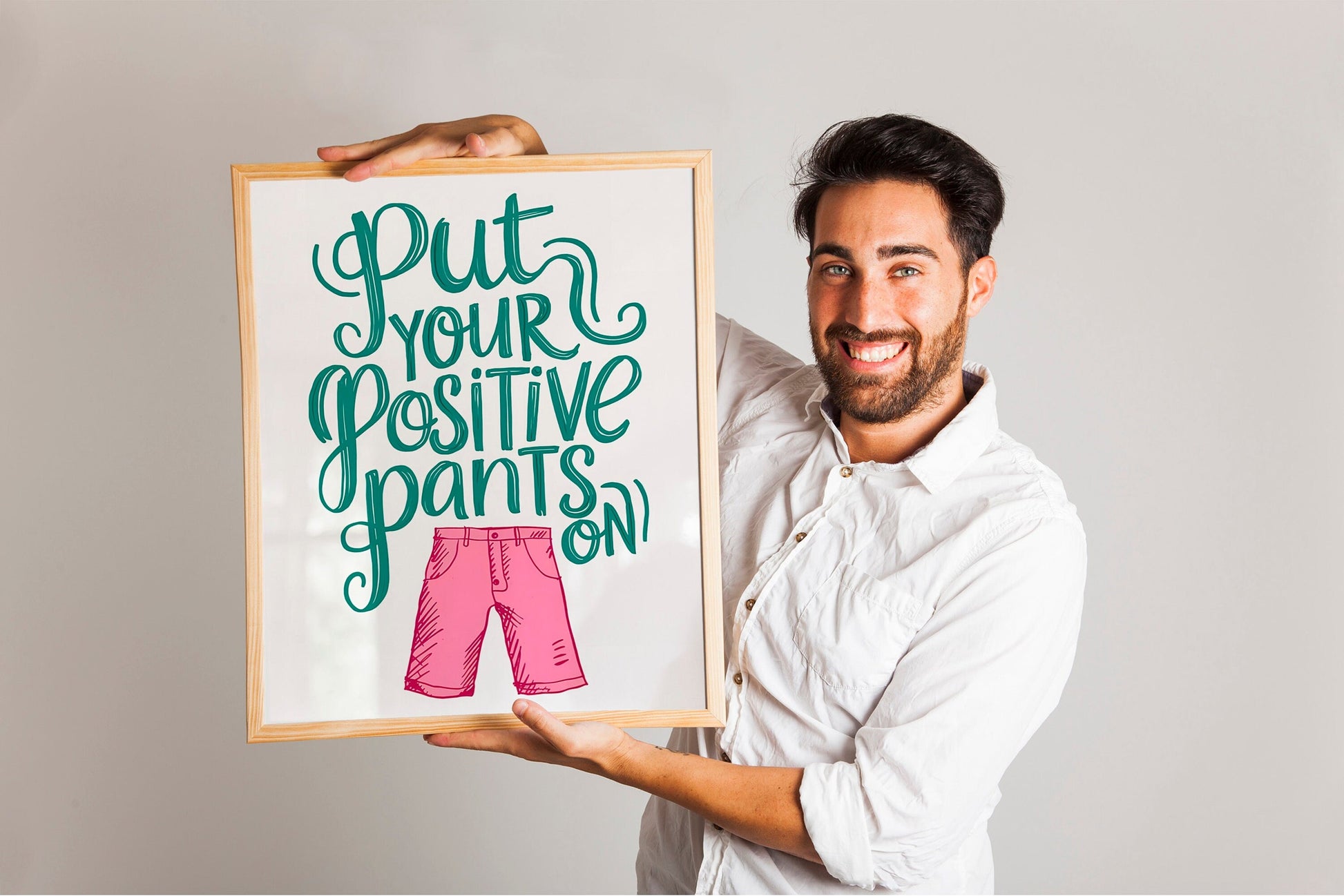 Pink Positive Quote Print Design, Fun Retro Wall Art for Home Decor, Perfect for Living Room, Bedroom, or Kitchen, Available in Various