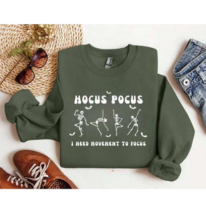 Halloween Hocus Pocus T shirt - Cute Skeleton Dancing Style - Funny Shirt Design - Trendy Halloween Shirt