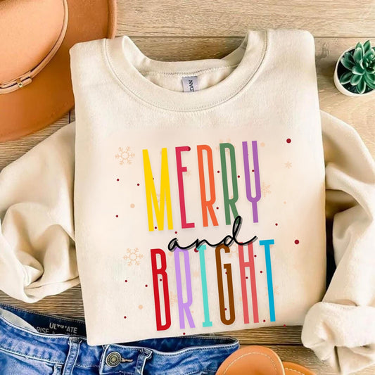 Merry & Bright Christmas Shirt - Merry and Bright Shirt - Winter Shirt - Women Christmas Shirt - Trendy Christmas Shirt