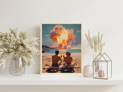 Retro Surreal Art Print, Trippy Indie Room Decor, Fun and Quirky Maximalist Art for Unique Spaces, High-Quality Psychedelic Poster for Your