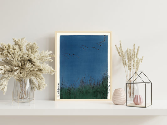 Vintage Japanese Woodblock Art Print, Taguchi Tomoki Japanese Minimalist Wall Decor, Traditional Japanese Woodblock Poster for Elegant Home