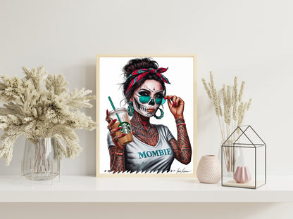 Mombie Girl Design, Funny Sarcastic Adult wall art Snarky Attitude Quotes mom wall art, Snarky Sayings.