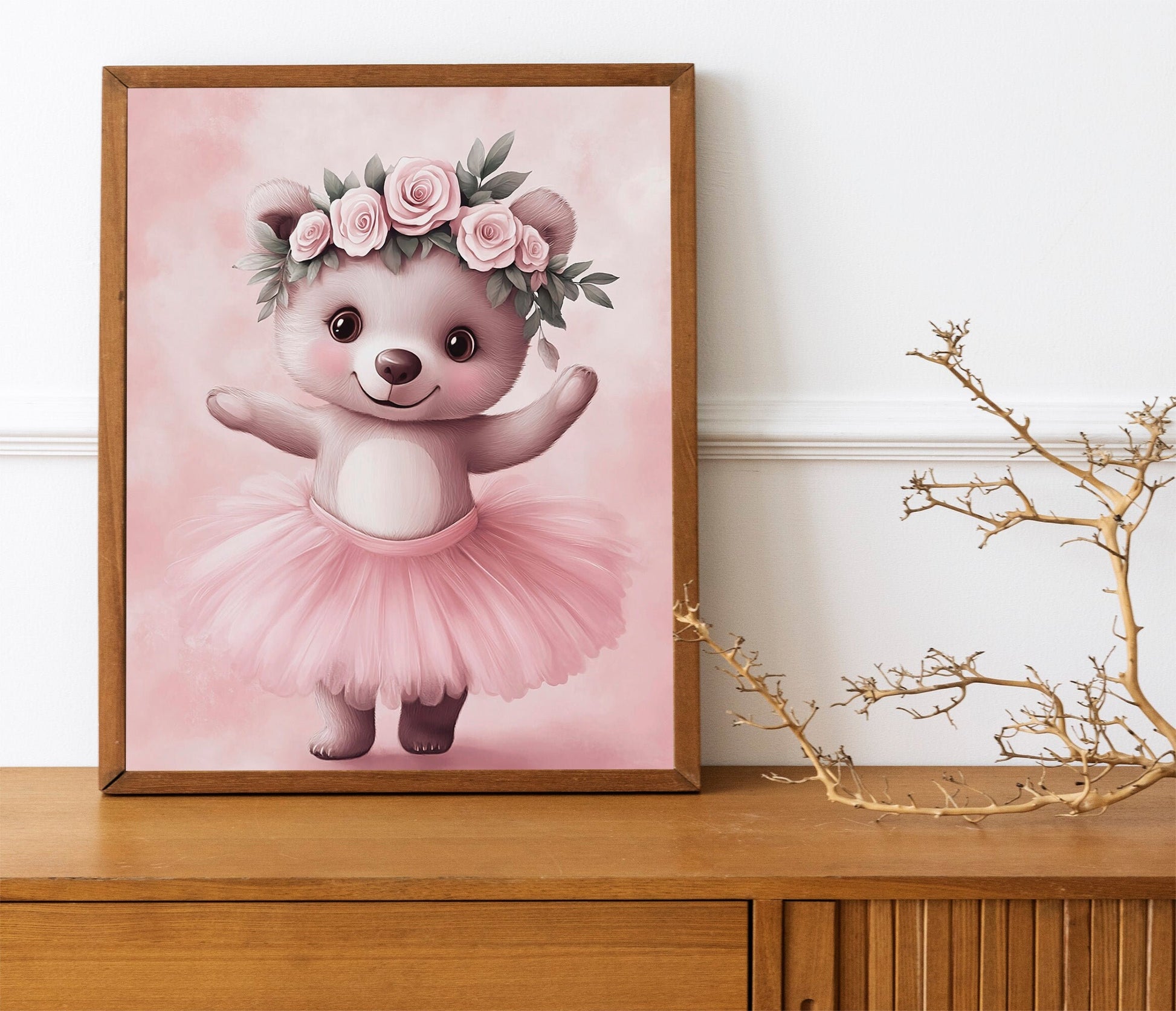 Ballerina Animal Nursery Print set of three, Adorable Baby Room Decor with Elephant, Bunny, and Bear Ballet Art, Perfect Wall Decor for