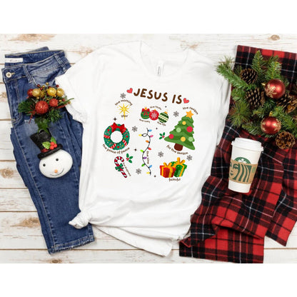 Retro Christmas Sweatshirt - Jesus is The Reason T shirt - Christmas Doodles Shirt - Trendy Christmas Shirt