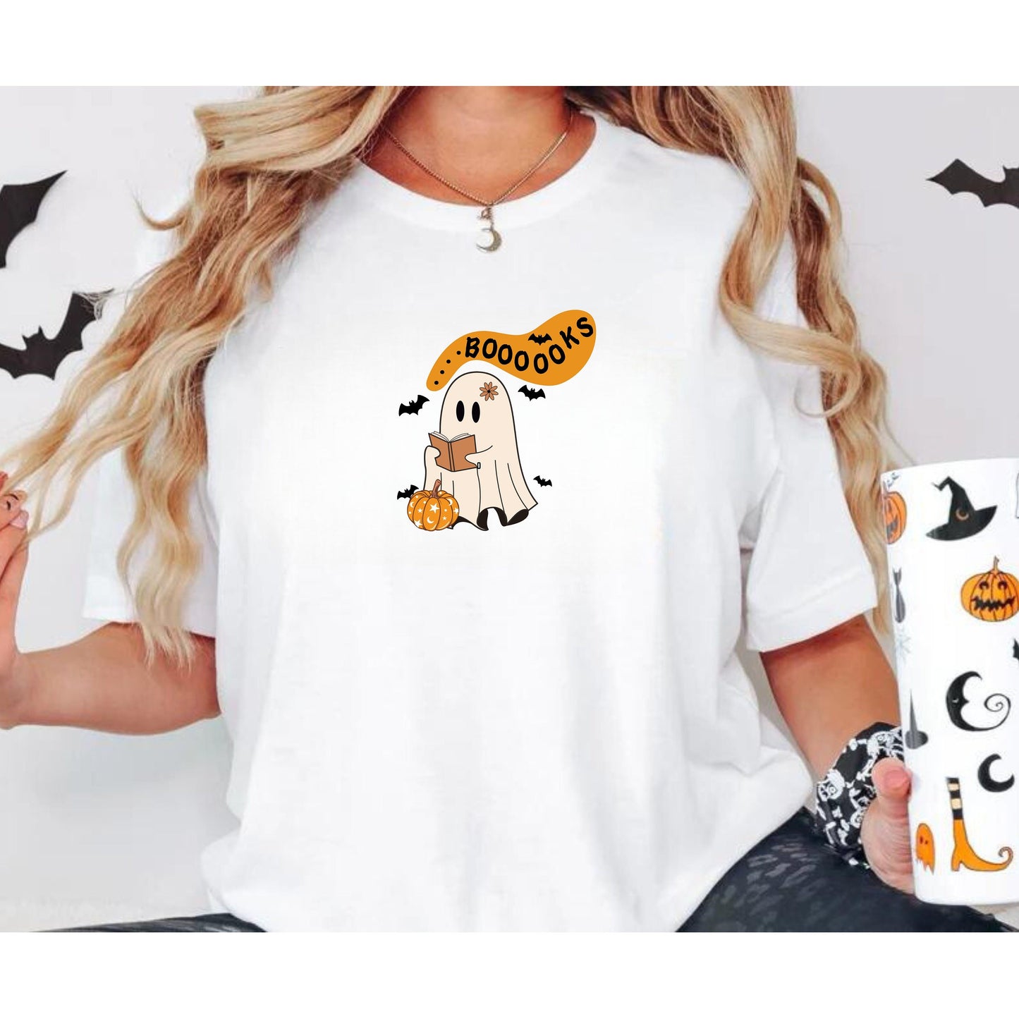 Ghost Reading Books Shirt - Boo School - Bookish Halloween Shirt - Halloween Book Lover - Trendy Halloween Shirt