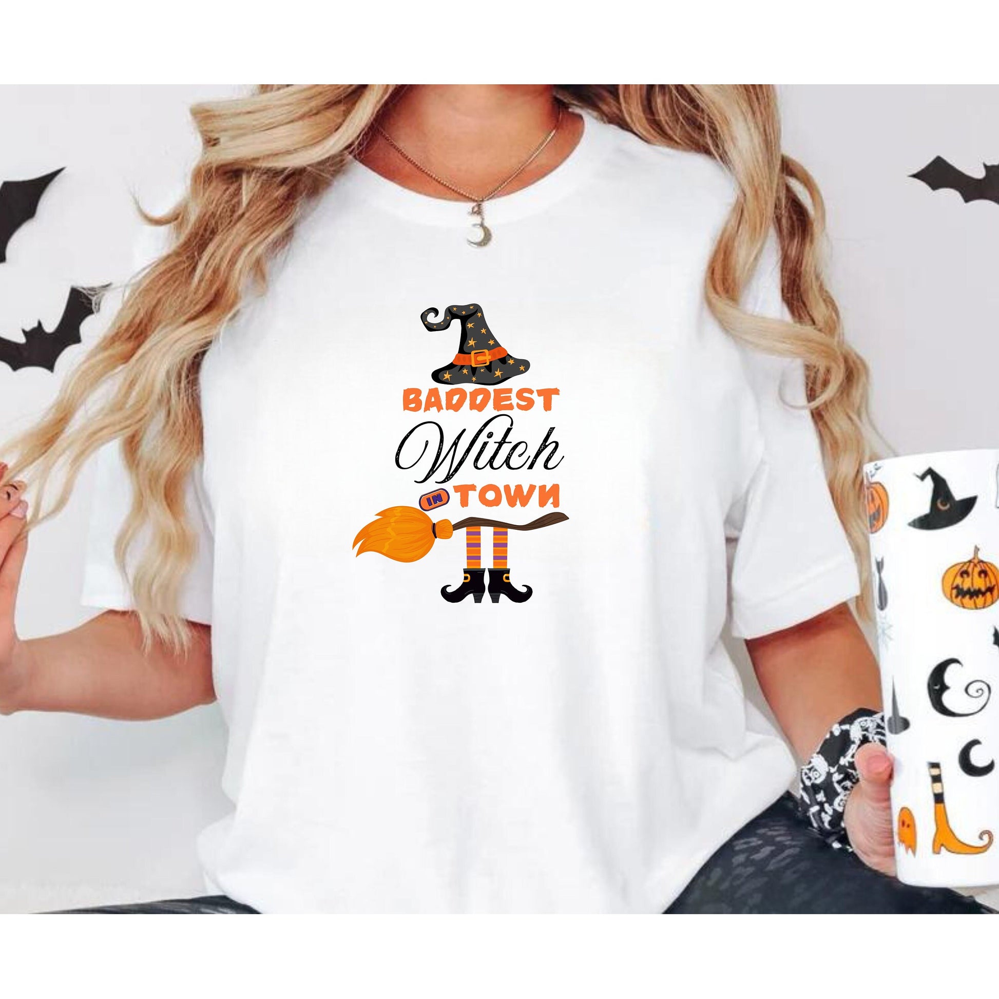 Baddest Witch in Town shirt - Funny Holloween shirt - Witchy Shirt - Trendy Halloween Shirt