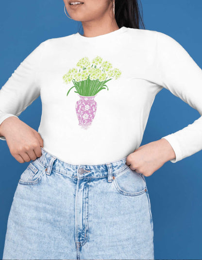 Coquet Flowers in a Purple Vase Shirt
