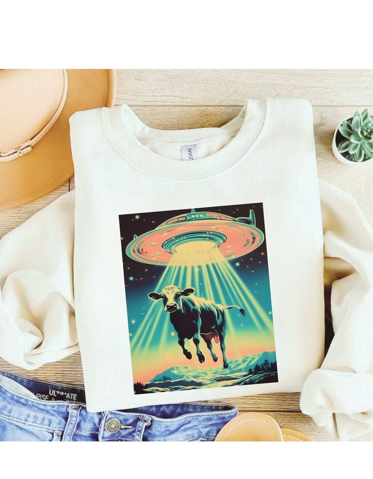 Cow Suspended By UFO Beam Shirt