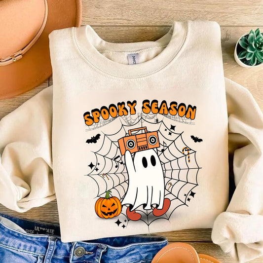 Women's Halloween T-Shirt - Spooky Season shirt - Happy Halloween - Spooky Ghost Shirt