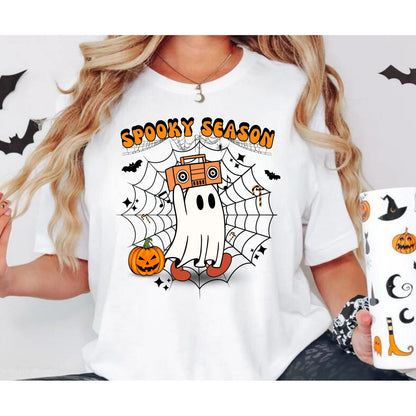 Women's Halloween T-Shirt - Spooky Season shirt - Happy Halloween - Spooky Ghost Shirt