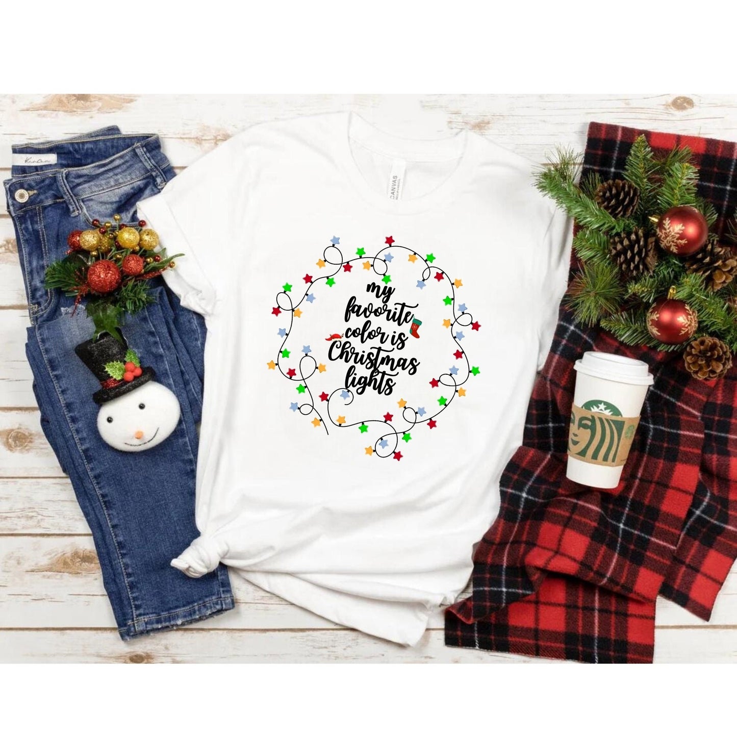 My favorite color is Christmas lights - Cute Christmas Lights Shirt - Christmas Family Shirt - Colorful Holiday Quote