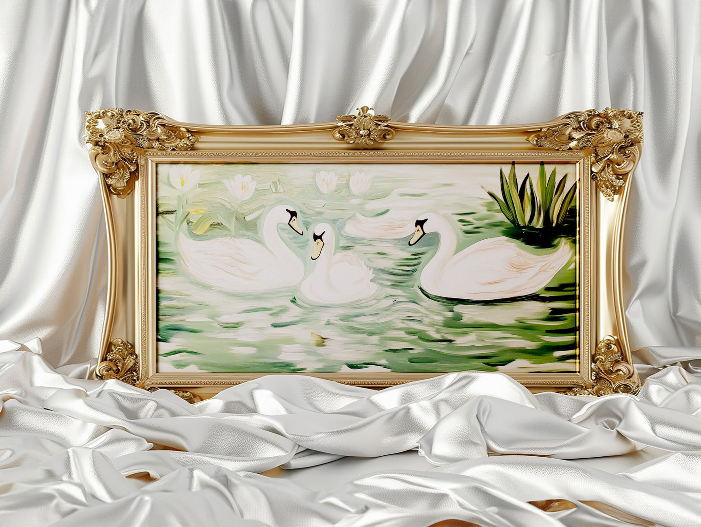 Contemporary Ink and Watercolor Painting of New England Great Egrets Birds, Coastal Bird Artwork, Modern Nature Print, Elegant Wildlife Wall