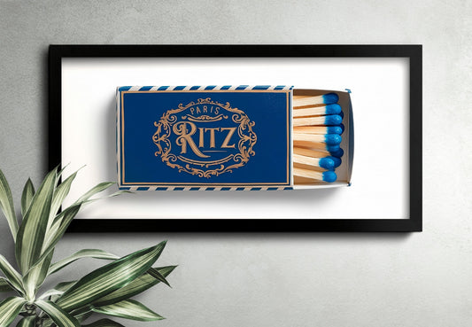 Chic Vintage Matchbox Art, The Ritz Hotel Poster, Elegant Farmhouse Wall Decor, Los Angeles Travel Print, Timeless Retro Wall Art Gift for