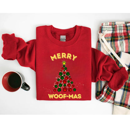Merry Woofmas shirt - Happy Pawlidays Shirt - Merry Paw Sweatshirt - Xmas Dog Lover Shirt - Trendy Christmas Shirt
