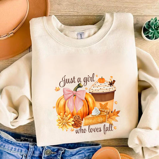 Just A Girl Who Loves Fall T shirt - Pumpkin Spice Shirt - Thanksgiving Gift - Trendy Thanksgiving Shirt