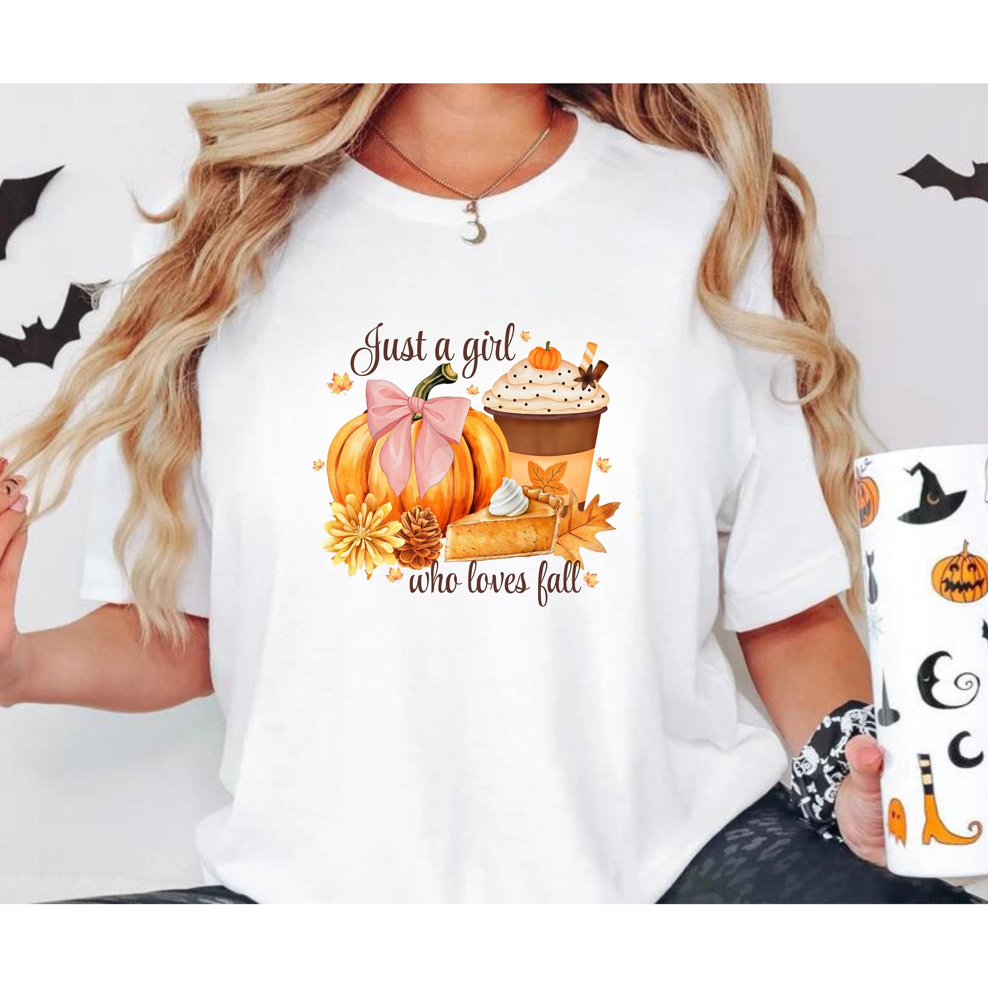 Just A Girl Who Loves Fall T shirt - Pumpkin Spice Shirt - Thanksgiving Gift - Trendy Thanksgiving Shirt