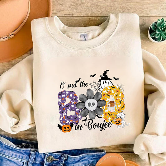 Oh put the Boo in the Boujee Halloween Tshirt - Trendy Halloween T shirt - Halloween Boo shirt