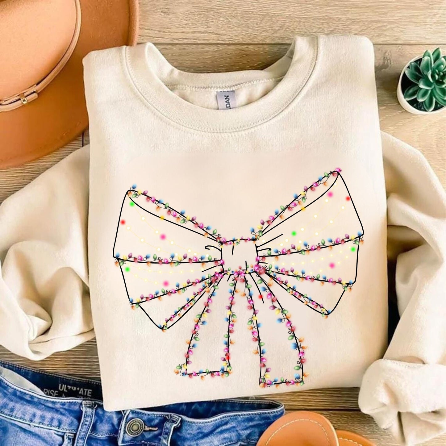 Christmas Light Coquette Bow - Christmas Season - Retro Christmas Shirt - Xmas Coquette Bow