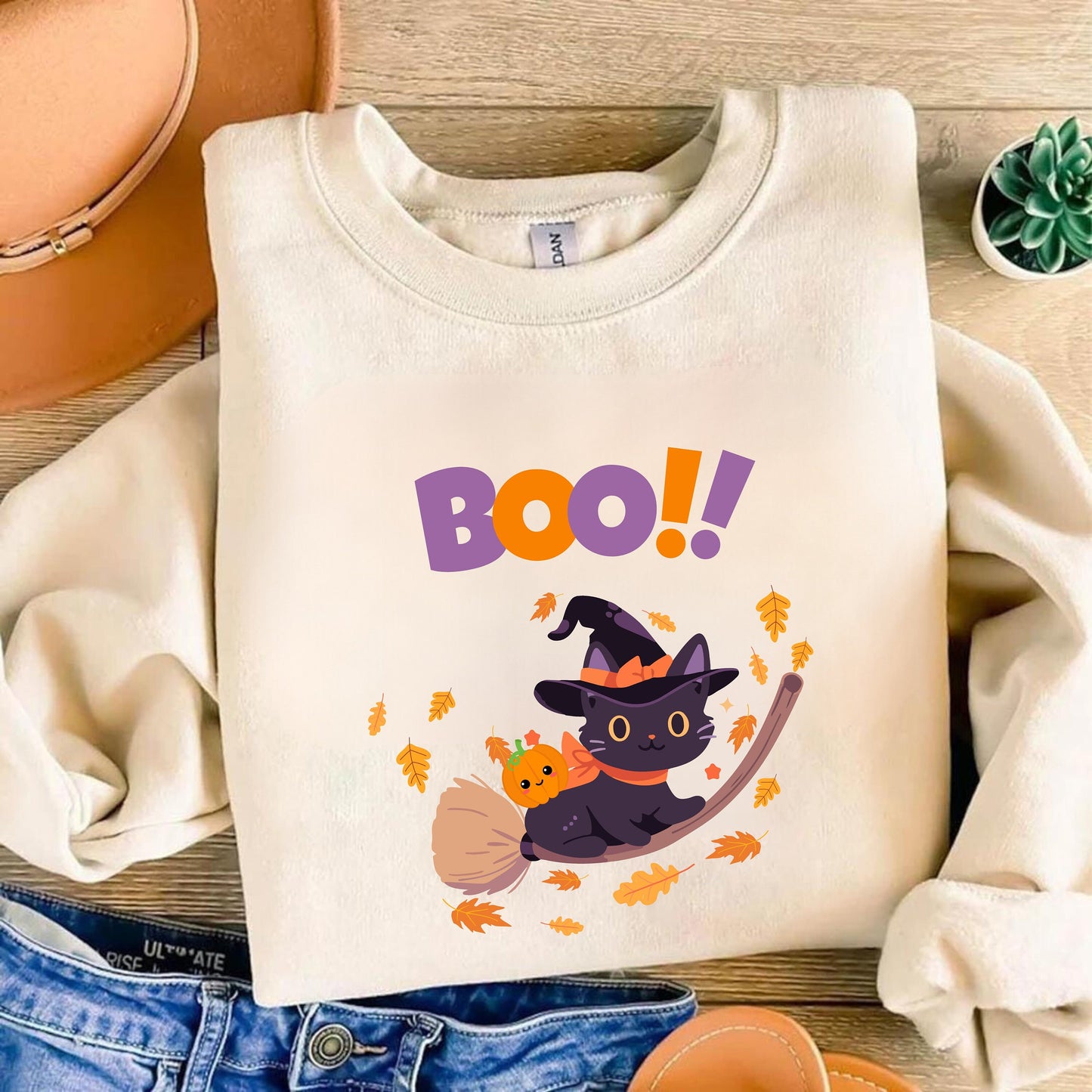 Cat Boo Halloween Shirt - Spooky Season Tee - Cat Lover Halloween Gift - Trendy Halloween Shirt
