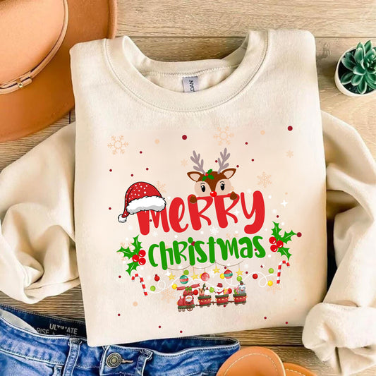 Merry Christmas Shirt - Family Xmas Sweatshirt - Trendy Christmas Shirt - Xmas Season Sweatshirt