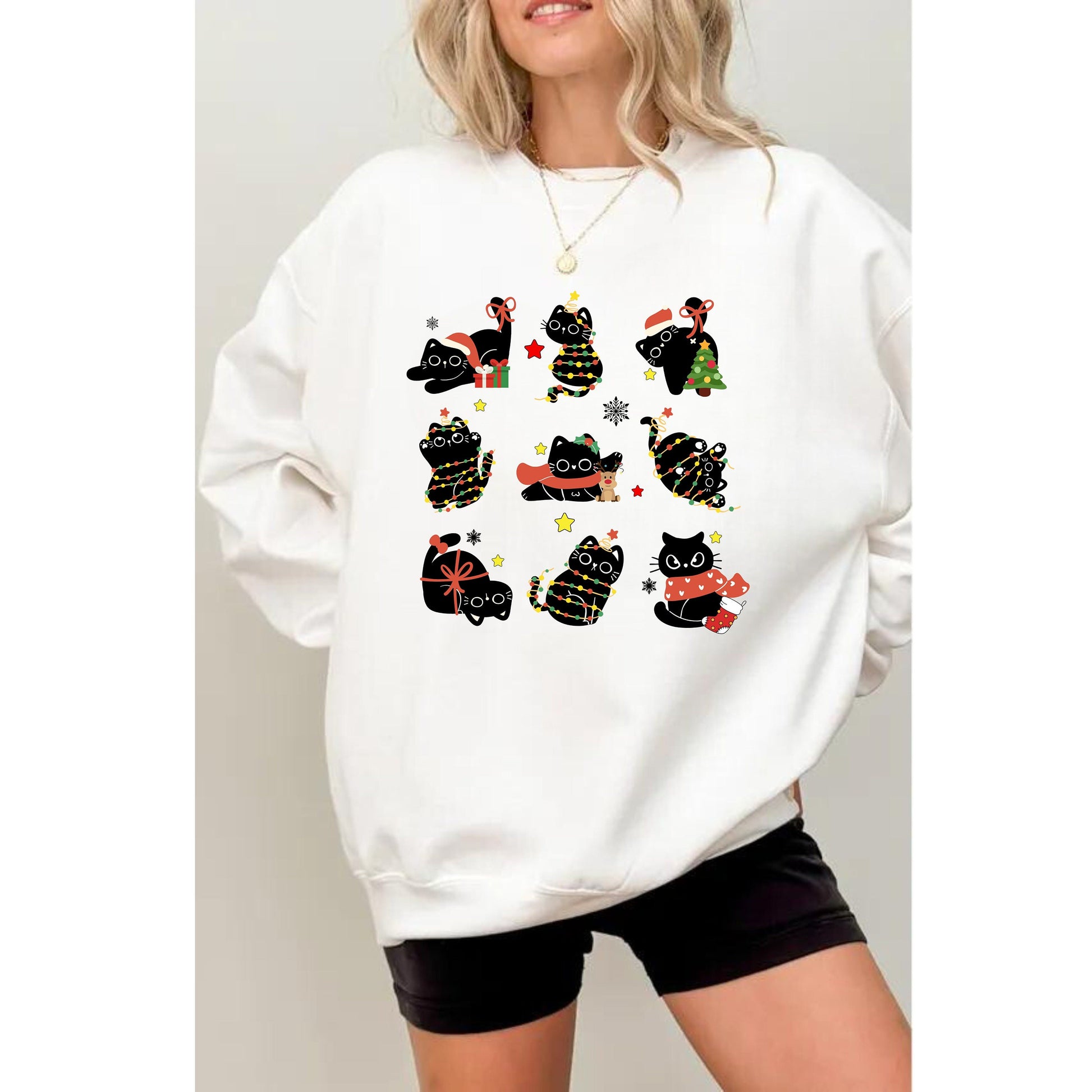 Christmas Black Cats Shirt - Kitten Cats Christmas shirt - Cat Lover Xmas Tee - Trendy Christmas Shirt