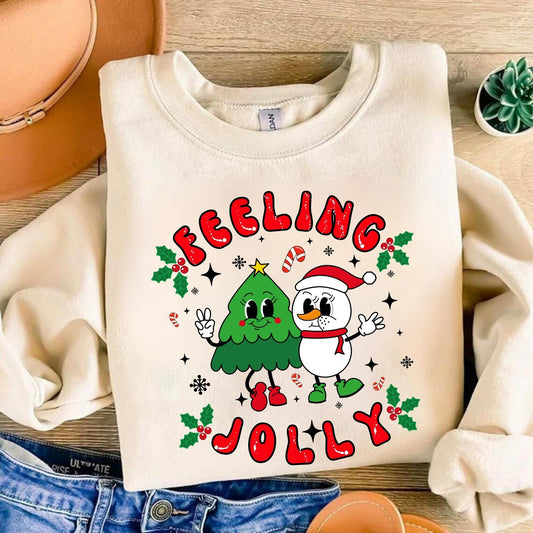 Feeling Jolly T shirt - Christmas Sweatshirt - Christmas Gift - Trendy Christmas Shirt