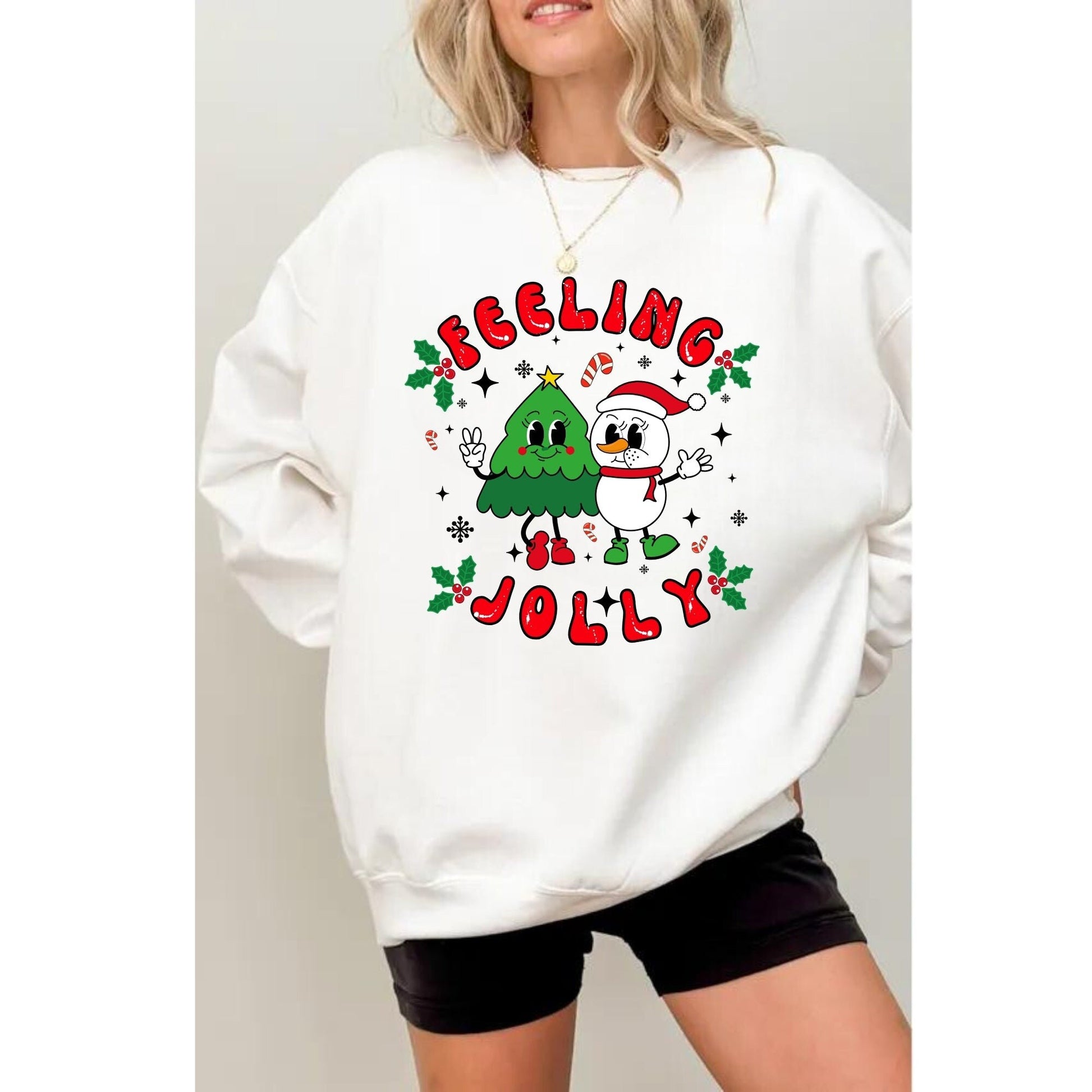 Feeling Jolly T shirt - Christmas Sweatshirt - Christmas Gift - Trendy Christmas Shirt
