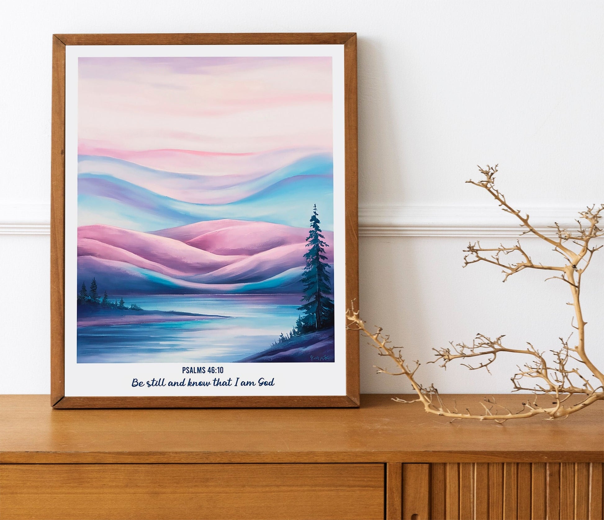 Christian Gallery Wall Art Set, Set of 3 Bible Verse Watercolor Posters, Inspirational Scripture Art for Christian Homes, Beautiful