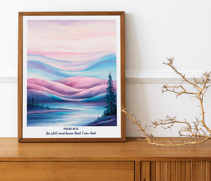 Christian Gallery Wall Art Set, Set of 3 Bible Verse Watercolor Posters, Inspirational Scripture Art for Christian Homes, Beautiful