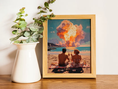 Retro Surreal Art Print, Trippy Indie Room Decor, Fun and Quirky Maximalist Art for Unique Spaces, High-Quality Psychedelic Poster for Your